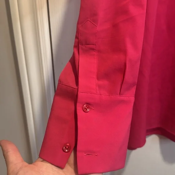 461 Willow and thread bright pink hidden button, button up blouse - Picture 4 of 8